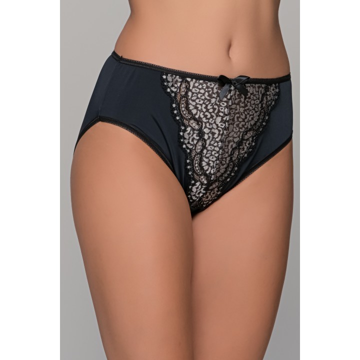 Ψηλόμεσο Σλιπ Λύκρα και Δαντέλα – Μαύρο