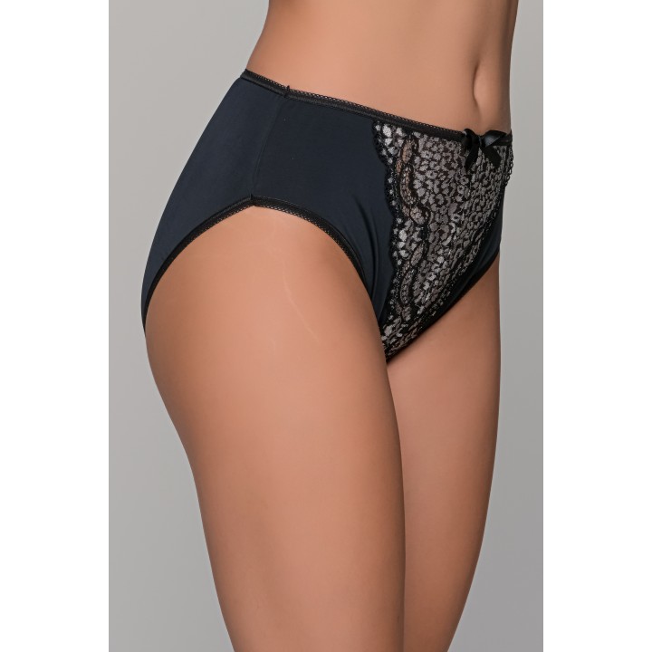 Ψηλόμεσο Σλιπ Λύκρα και Δαντέλα – Μαύρο