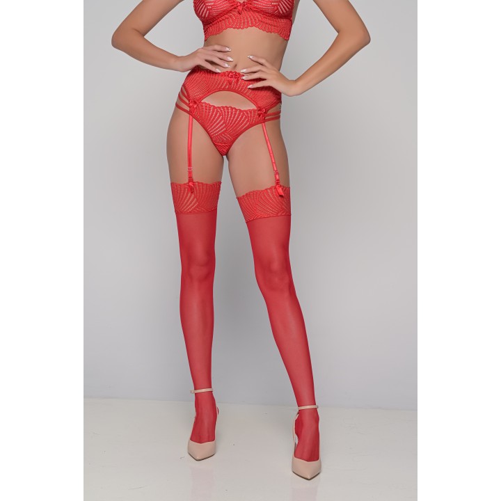 Σετ 4 τμχ Δαντελένια Εσώρουχα - Κόκκινο