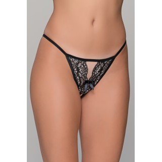 Ανοιχτό Tanga String Δαντέλα - Ασημί
