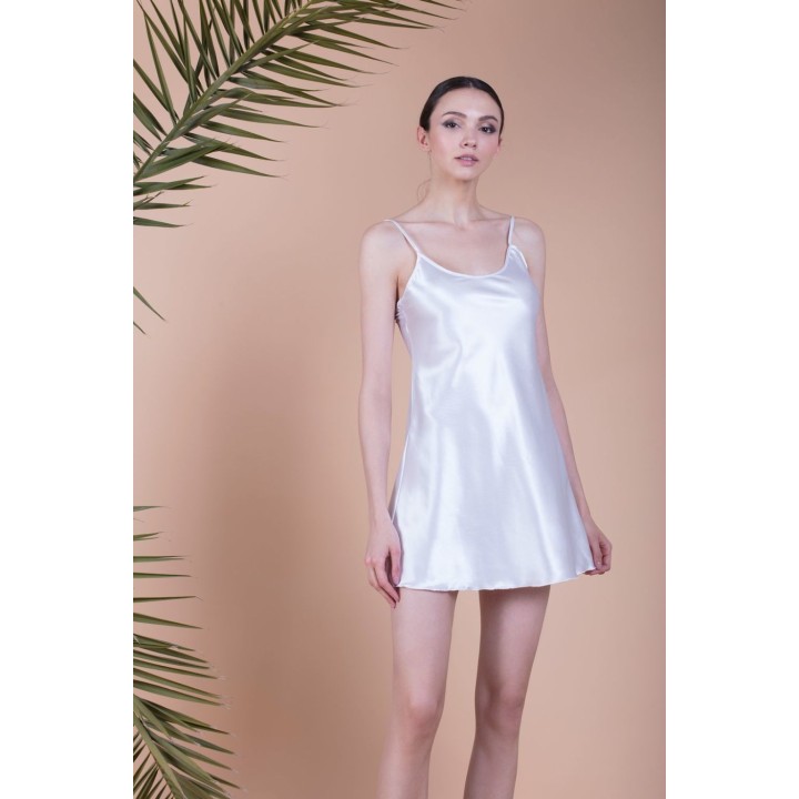 Νυφικό Σετ Σατέν Νυχτικό και Ρόμπα με Στάμπα Bride - Λευκό