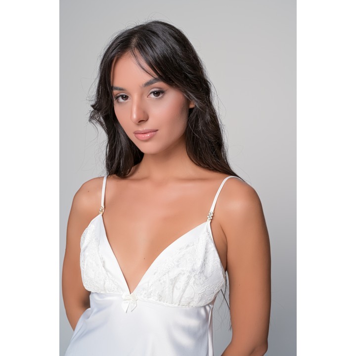 Νυφικό Σατέν Σετ Νυχτικό και Ρόμπα - Ιβουάρ