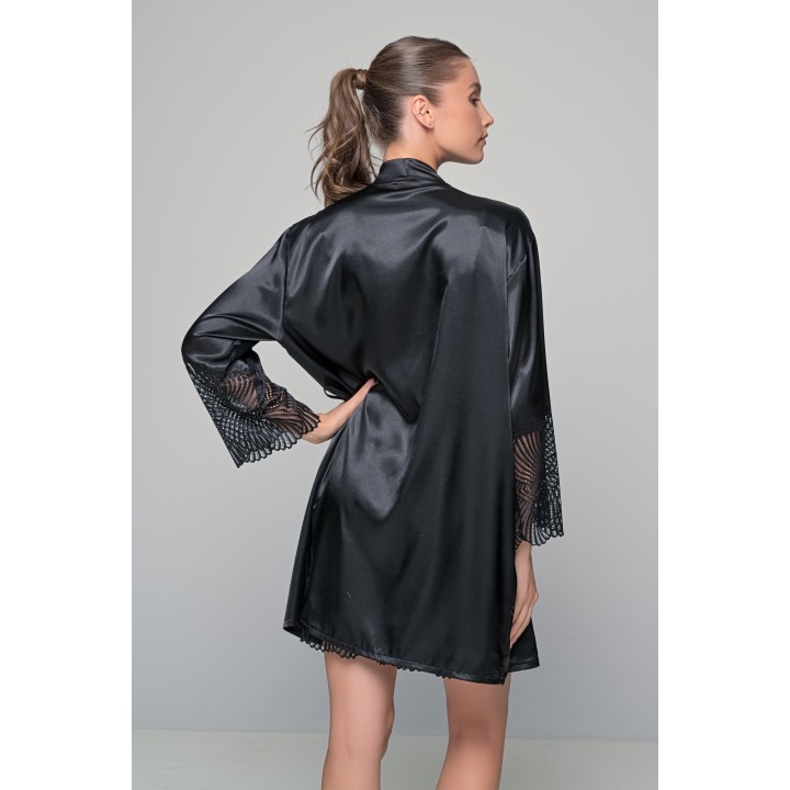 Σατέν Ρόμπα-Μαύρο