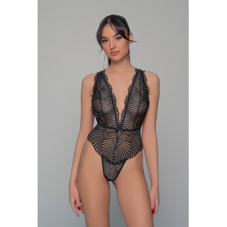 Κορμάκι String Δαντέλα - Μαύρο