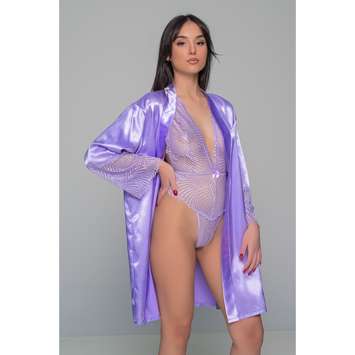 Κορμάκι String Δαντέλα - Λιλά