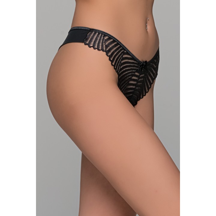 Brazilian Slip με Δαντέλα – Μαύρο