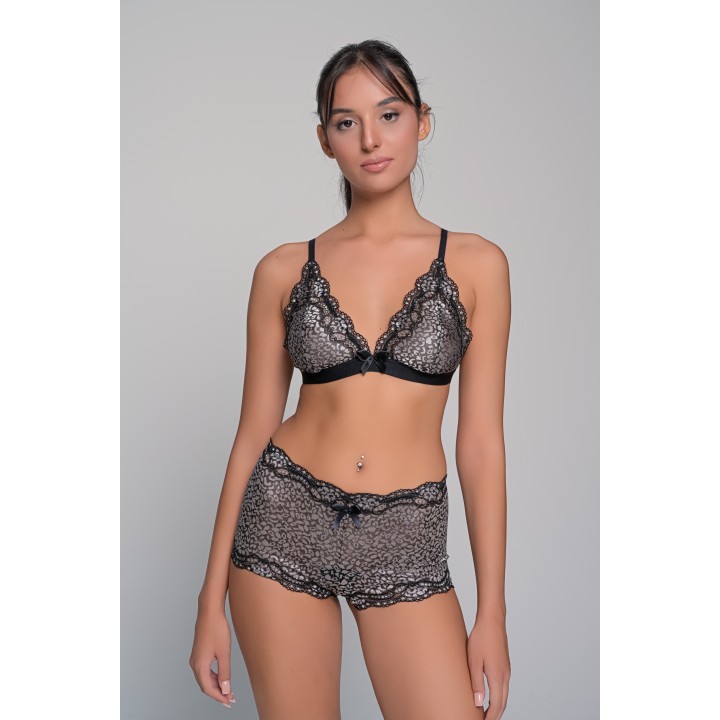 Σετ Δαντελένιων Εσωρούχων - Ασημί