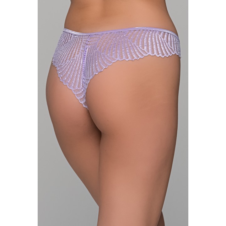 Σατέν Brazilian Slip με Δαντέλα – Λιλά