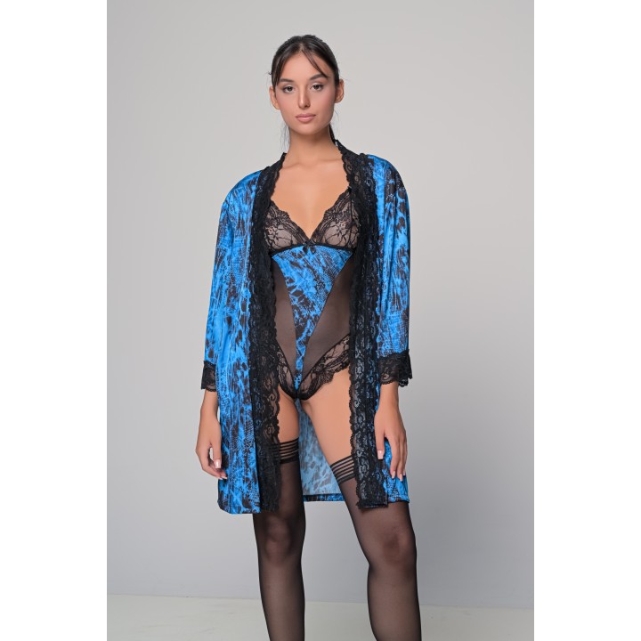 Brazil Κορμάκι με Ζαρτιέρες - Μπλε-μαύρο