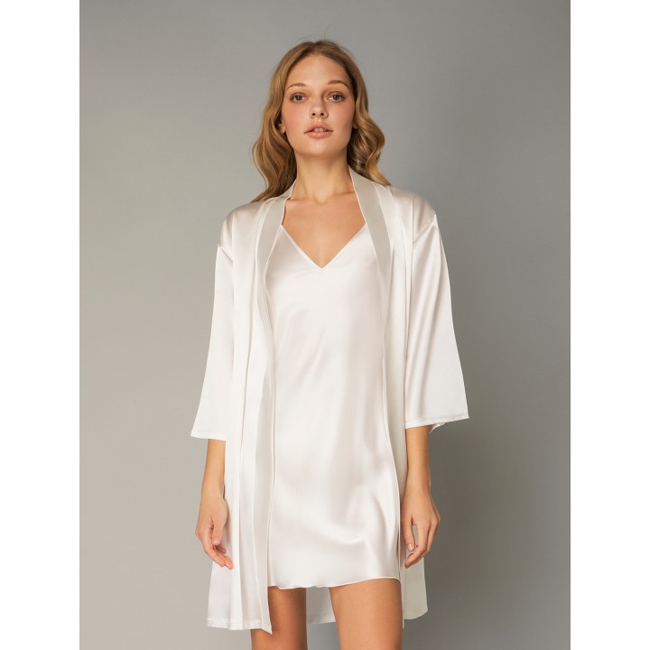 Νυφικό Σατέν Νυχτικό με String – Ιβουάρ