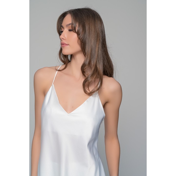 Νυφικό Babydoll Σατέν με Σορτς - Ιβουάρ