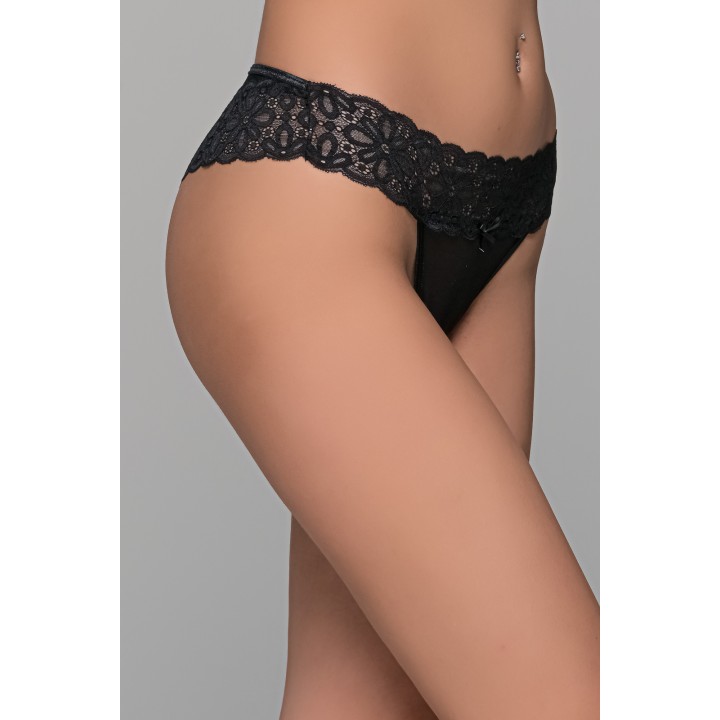 Brazil Παρτό Τούλι και Δαντέλα - Μαύρο