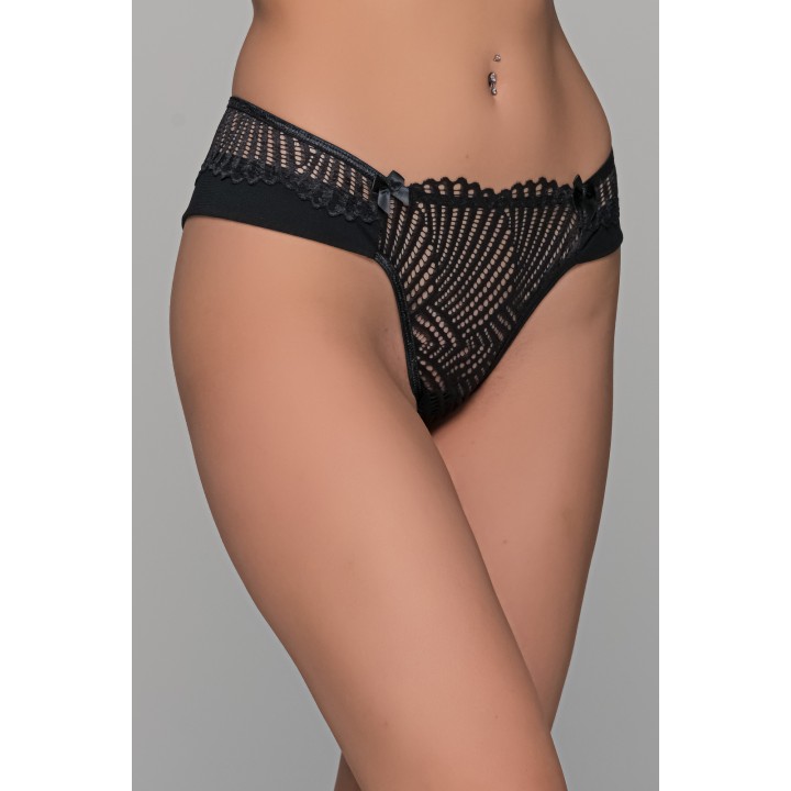 Brazilian Slip με Δαντέλα – Μαύρο