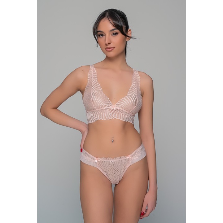 Brazilian Slip με Δαντέλα – Baby pink