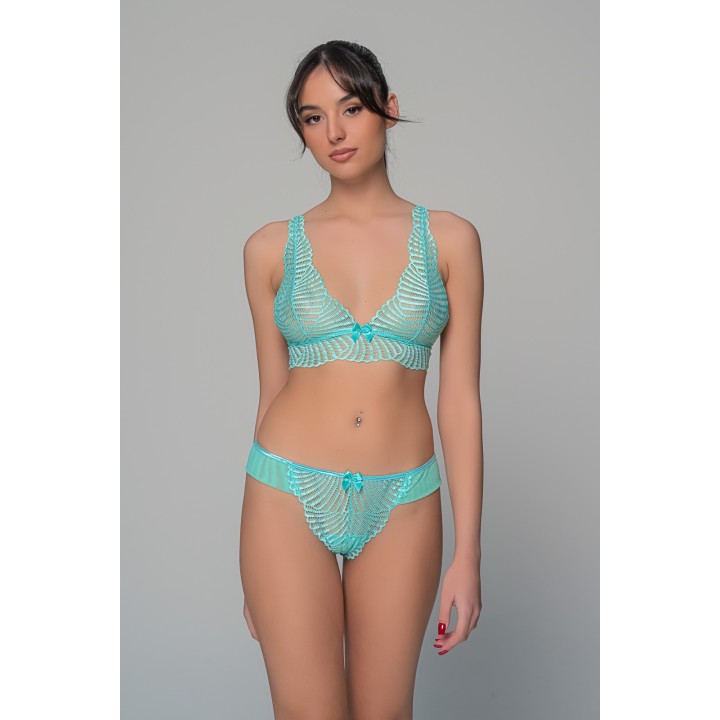 Brazilian Slip με Δαντέλα – Aqua
