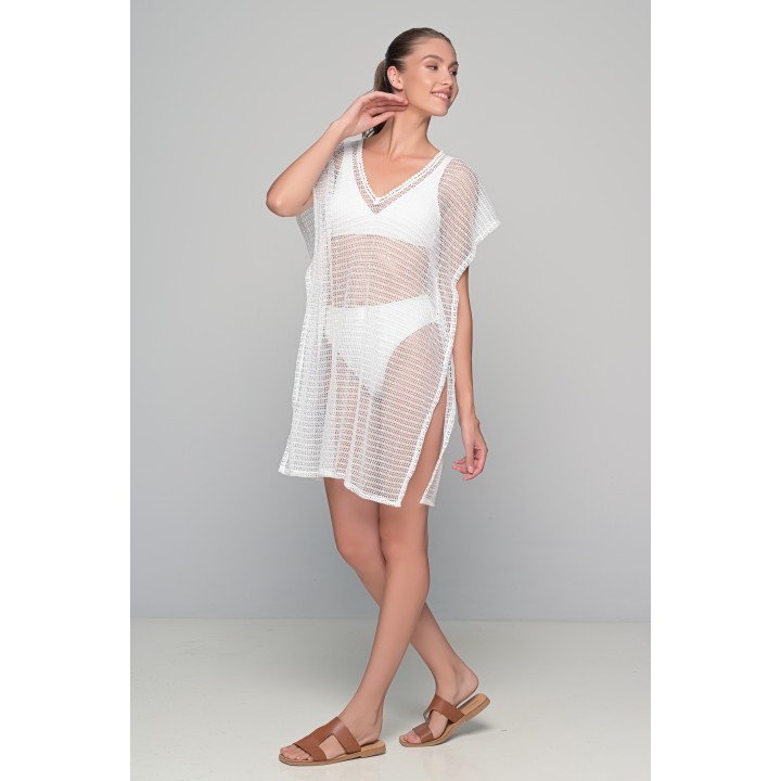 Διάφανο Καφτάνι - Λευκό