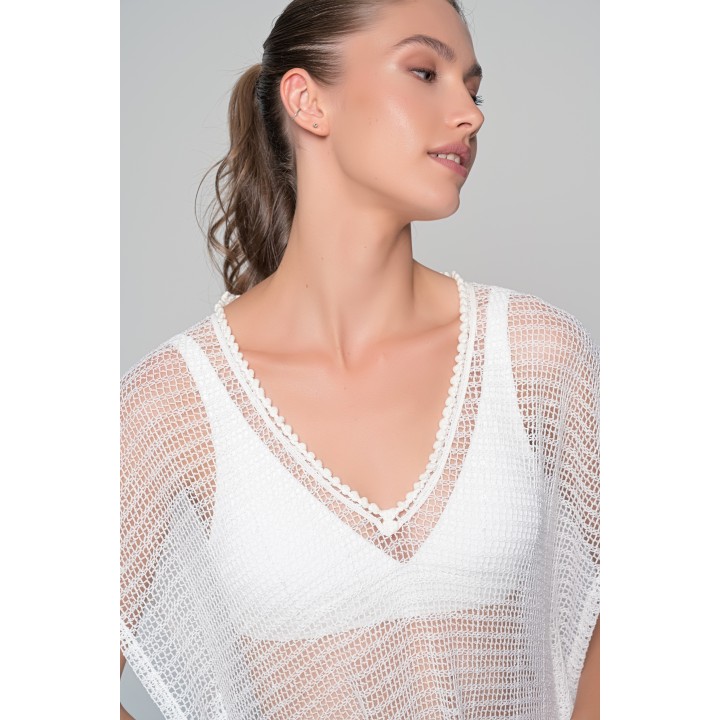 Διάφανο Καφτάνι - Λευκό