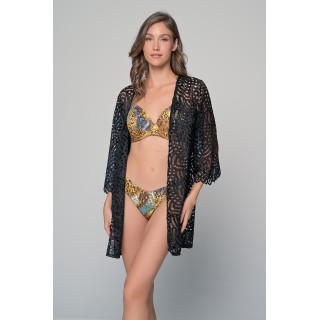 Μακρυμάνικη Ζακέτα Δαντέλα - Μαύρο