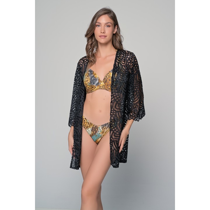 Μακρυμάνικη Ζακέτα Δαντέλα - Μαύρο