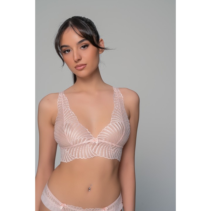 Δαντελένιο Bralette - Baby pink