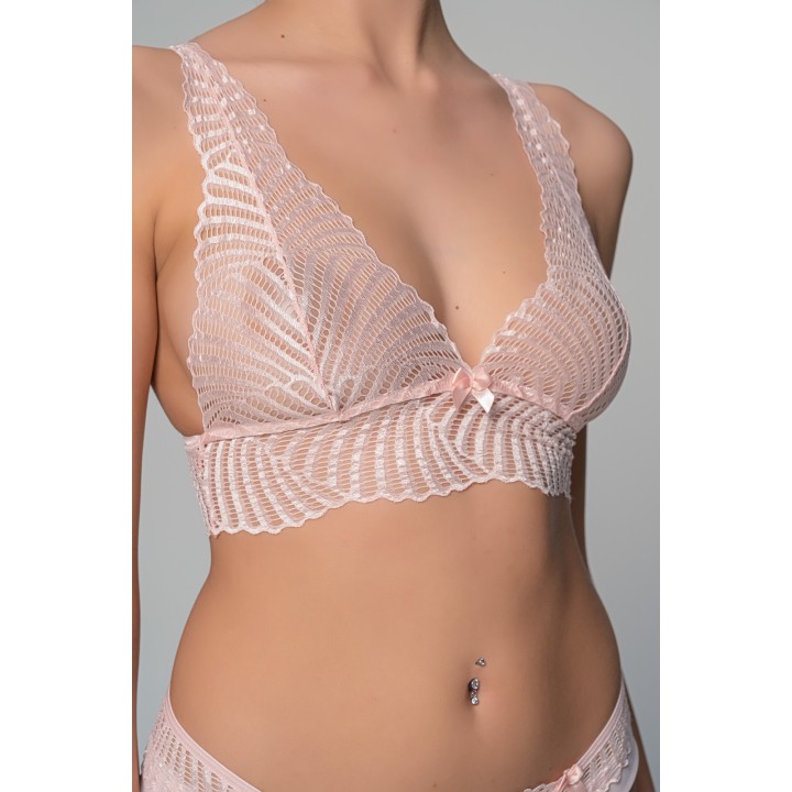 Δαντελένιο Bralette - Baby pink
