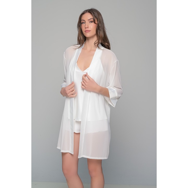 Νυφική Ρόμπα Μουσελίνα - Ιβουάρ