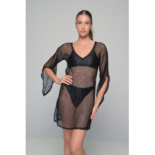 Διάφανο Καφτάνι - Μαύρο