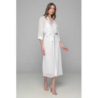 Μάξι Νυφική Ρόμπα Μουσελίνα - Ιβουάρ