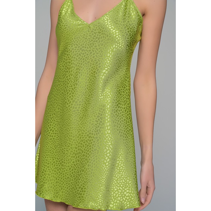 Νυχτικάκι Σατέν Ζακάρ + String - Kiwi- MilenaByParis