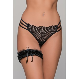 Δαντελένιο G-string - Μαύρο