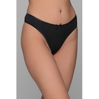 G-string Λύκρα - Μαύρο