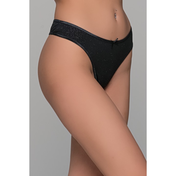 G-string Λύκρα - Μαύρο