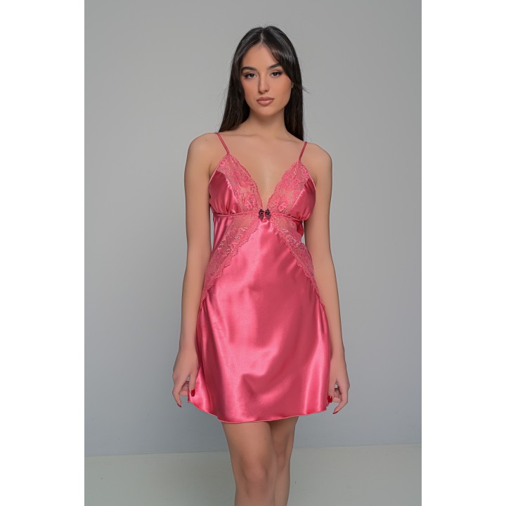 Σατέν Νυχτικό με String - Καρπουζί