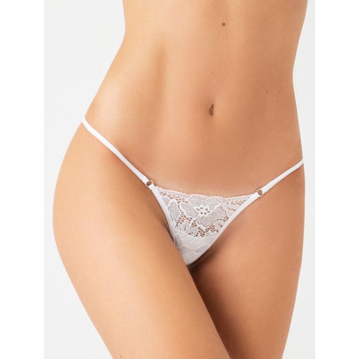 Micro G-string - Λευκό-ασημί