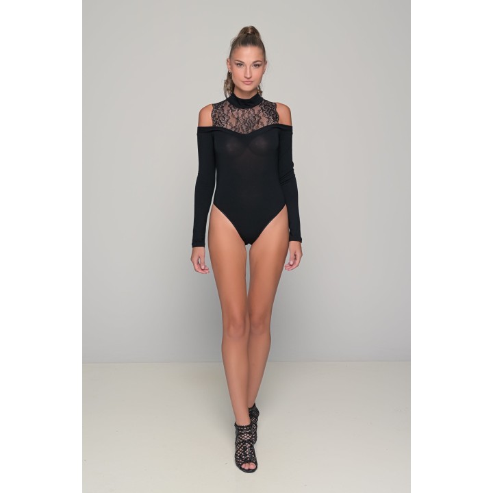 κορμάκι εξώρουχο Modal μαυρο-μαύρο