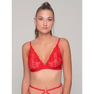 Bralette Τριγωνάκι Δαντέλα - Κόκκινο