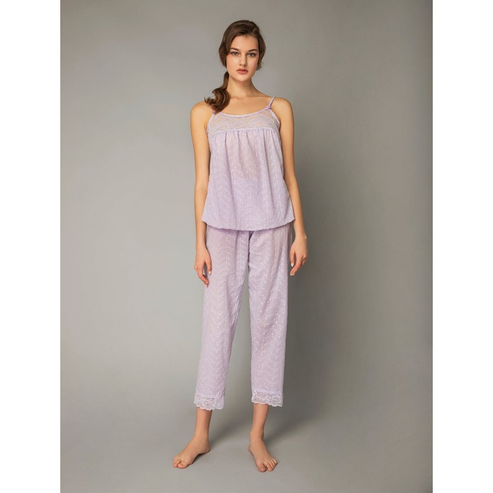 Βαμβακερή Πυτζαμα - Λιλά