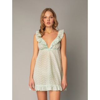 Βαμβακερό Νυχτικάκι - Φυστικί