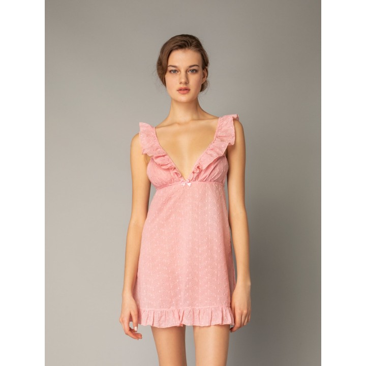 Βαμβακερό Νυχτικάκι - Φυστικί