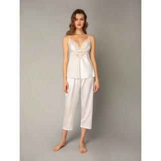 Νυφική Πυτζάμα Σατέν & Δαντέλα – Ιβουάρ