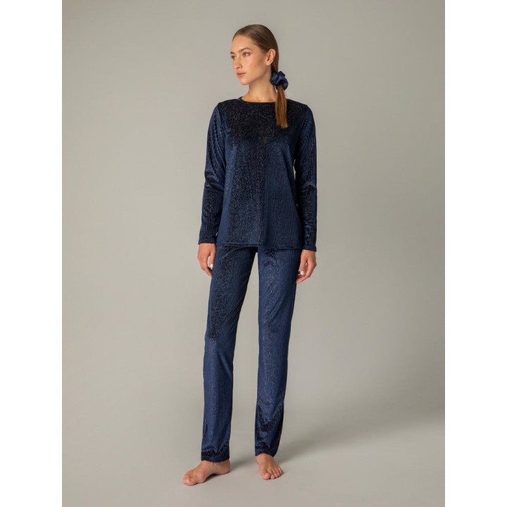 Φόρμα – Πυτζάμα Βελούδο – Μπλε