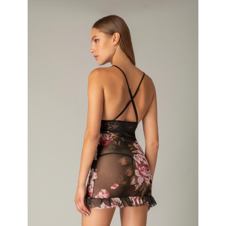 Sexy διάφναο Νυχτικό με String – Φλοράλ