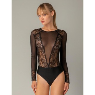 Κορμάκι Εξώρουχο με Δαντέλα - Μαύρο