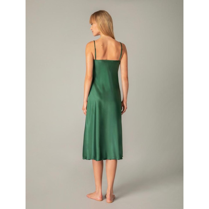 Midi Σατέν Φόρεμα - Κόκκινο