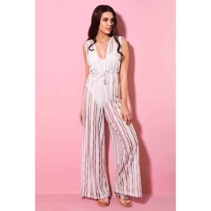 Ολόσωμη Φόρμα Δαντέλα - Λευκό