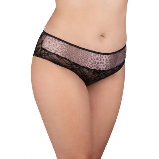 Σλιπ Μπικίνι Δαντέλα και Τούλι – Ασημί Animal Print