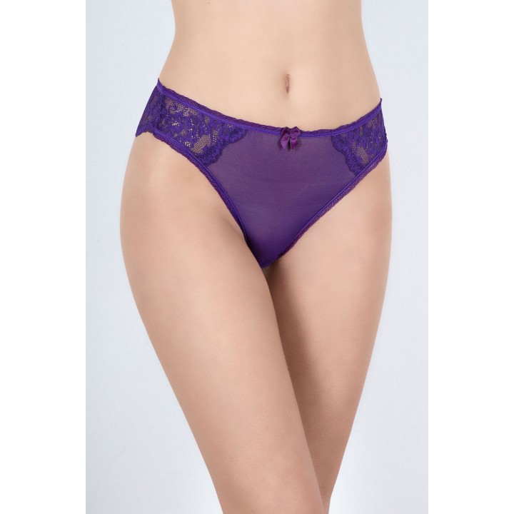 Δαντελένιο Bikini με Τούλι - Μωβ