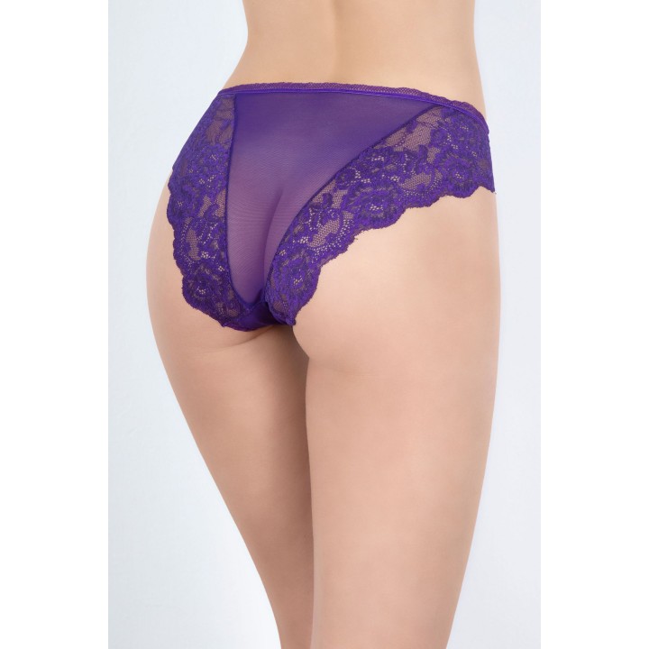 Δαντελένιο Bikini με Τούλι - Μωβ