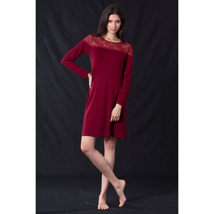 Νυχτικό Βισκόζ - Μπορντό