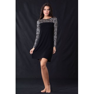 Νυχτικό Βισκόζ - Μαύρο